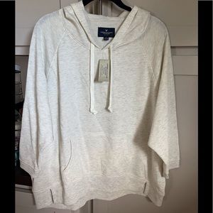 American Eagle Outfitter boho style roomy lightweight hoody nwt L oatmeal color